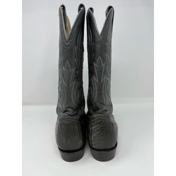 Corral Men\'s Western Genuine Ostrich Round Toe Boots Size 9D Gray Green Vintage main image 4